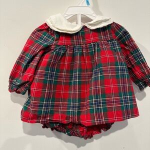 Janie and Jack Red Plaid Dress with Bloomers